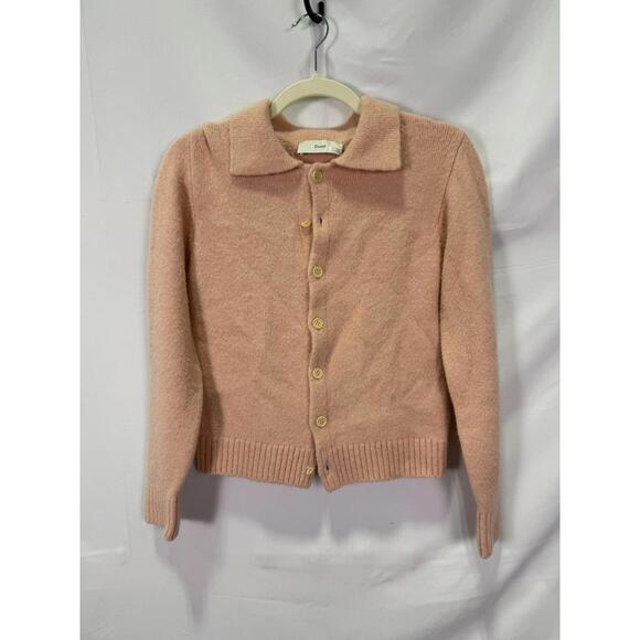 DUNST Pink Open Collar Knit Cardigan Size S with Damaged Buttons - Picture 4 of 9